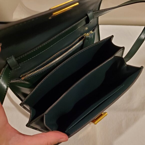 Beautiful green leather box purse handbag - unbranded. NWOT - Picture 2 of 6